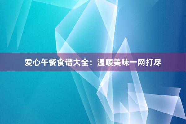 爱心午餐食谱大全：温暖美味一网打尽